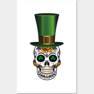 Sugar Skull Saint Patricks Day of Dead Posters and Art